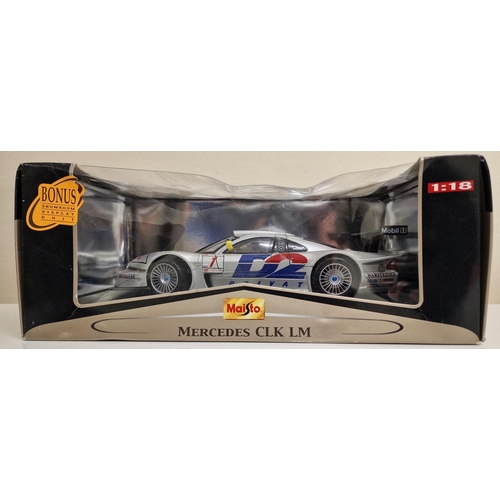 2174 - A duo of boxed Maisto 1:18 scale  boxed cars. To include Mercedes CLK LM & 1948 Chevrolet Fleetmaste... 