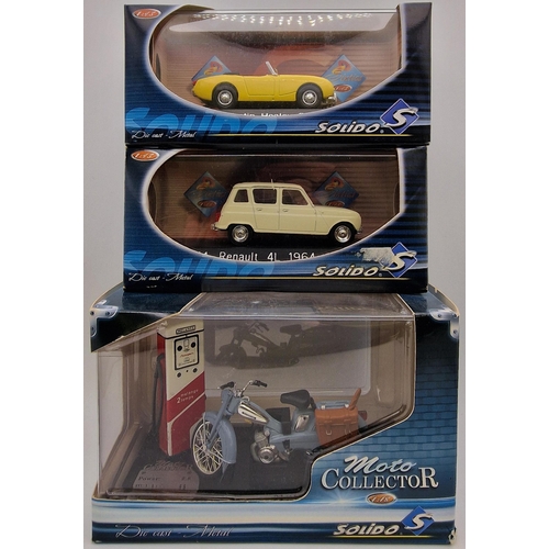 2176 - A collection of seven boxed/packaged vehicles by Solido & Maisto.