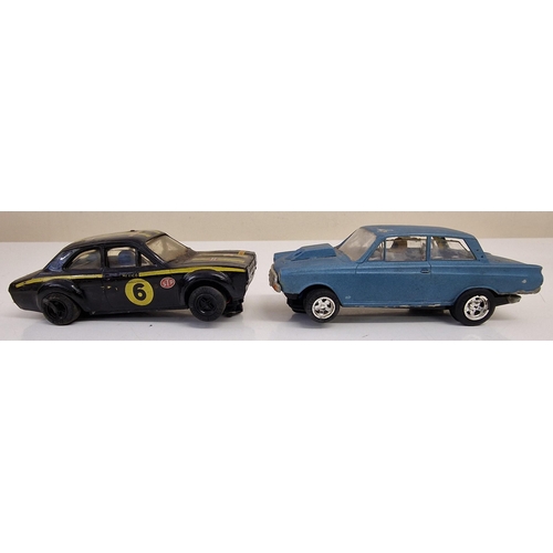 2157 - Two playworn, vintage Scalextric cars.