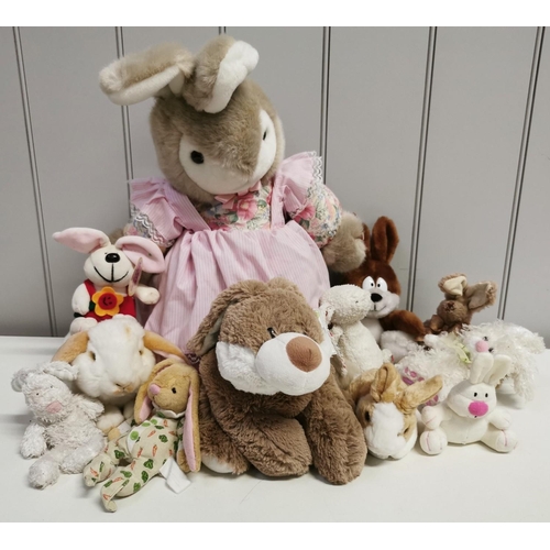 4081T - A collection of twelve bunny rabbit toys. To include a lavender scented microwaveable Cozy Plush toy... 