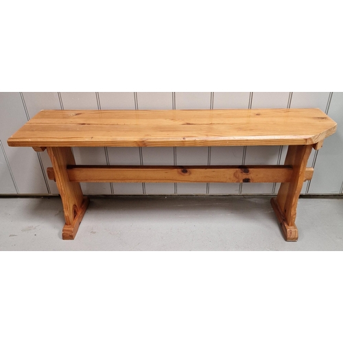 3 - A solid pine kitchen bench. Dimensions(cm) H46, W113, D30.