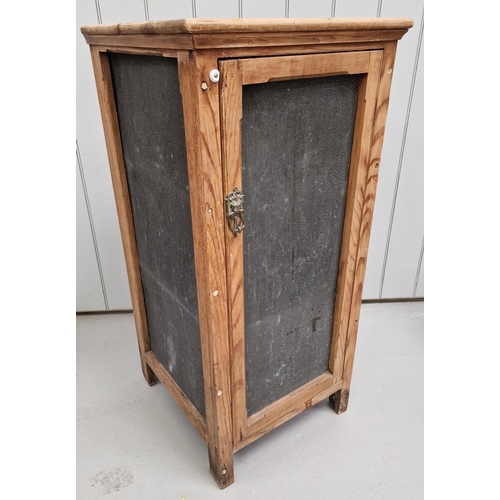 89 - A vintage, pine meat safe. Dimensions(cm) H115, W54, D57.