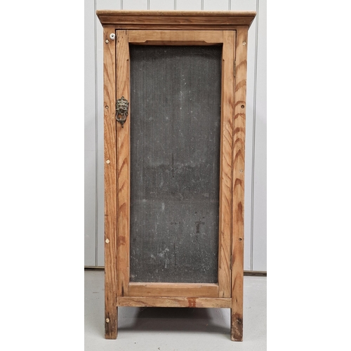 89 - A vintage, pine meat safe. Dimensions(cm) H115, W54, D57.