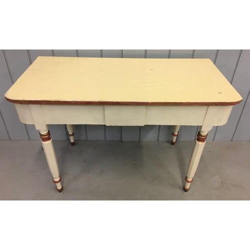 26 - A vintage console table, painted in shabby-chic style. Dimensions(cm) H701, W107, D52.