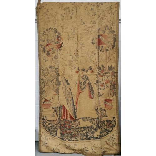 179 - A c.18th century reproduction/interpretation hanging tapestry, depicting the 'Smell' scene from the ... 