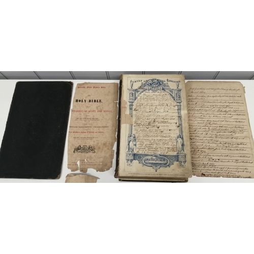 235 - A bound 19th century family Bible, with handwritten register of births, marriages and deaths for 'Jo... 