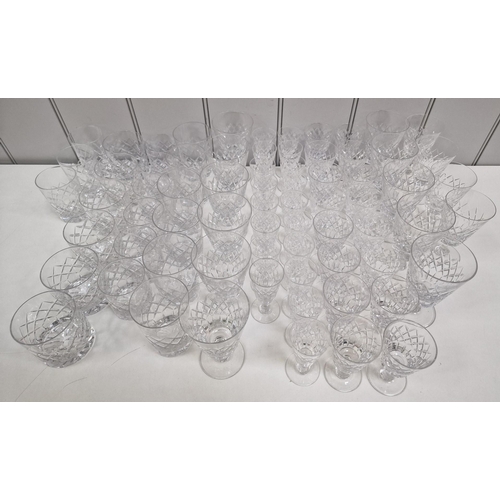 258 - A large collection of approximately seventy pieces of 'Tudor' matching glassware, in ten different s... 