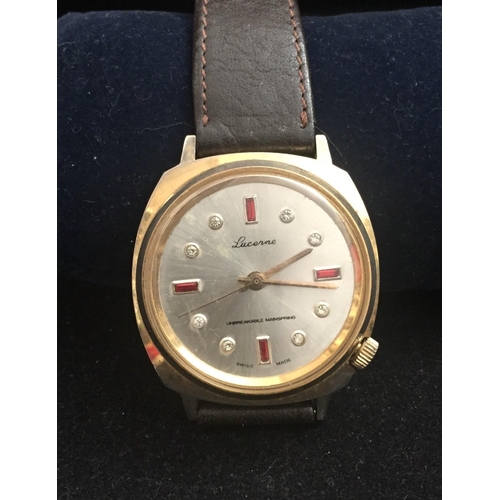 401 - A vintage 'Lucerne - 08/106' sports watch.  Untested.