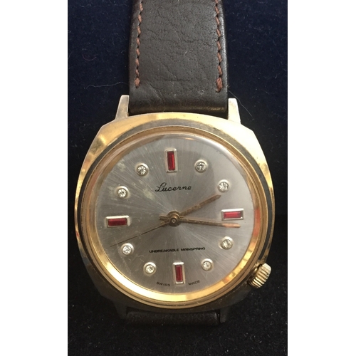 401 - A vintage 'Lucerne - 08/106' sports watch.  Untested.