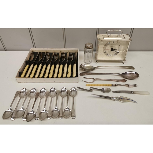 425 - A selection of thirty-three pieces of primarily vintage, silver-plated cutlery, together with a vint... 