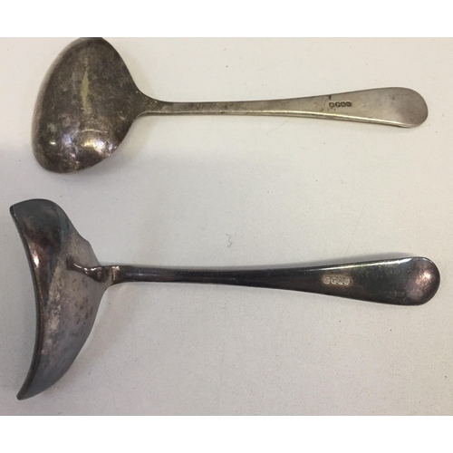 1292 - A boxed, silver-plated christening set (spoon & pusher), together with a silver-plated crumber.