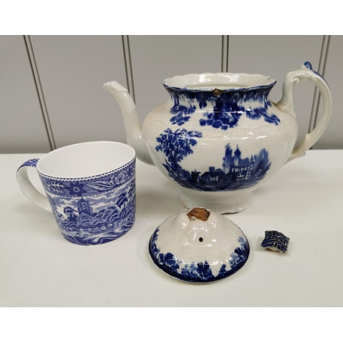 1340 - Two blue & white vintage ceramic teaware items. To include a contemporary 'Crown Dorset' teacup & ea... 