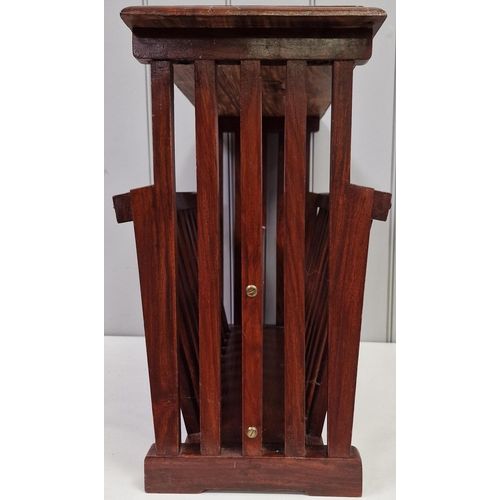 5 - A vintage, inlaid/carved mahogany magazine rack. Dimensions(cm) H3, W52, D25.