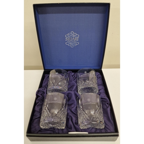 254 - A boxed set of four 'Stuart Crystal' tumblers, together with two decanters.