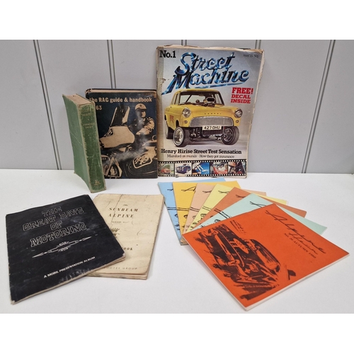 130 - A collection of eleven vintage motoring books, booklets & magazines, together with a similar era cop... 