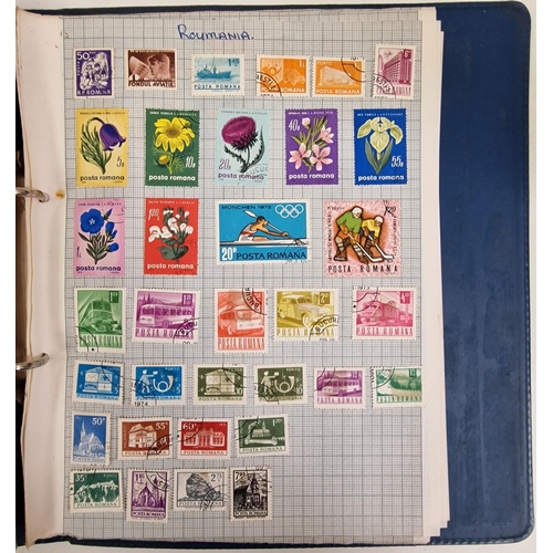 134 - A collection of four partially-filled stamp albums, containing a variety of worldwide stamps.