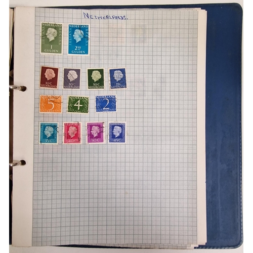 134 - A collection of four partially-filled stamp albums, containing a variety of worldwide stamps.