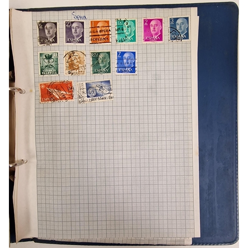 134 - A collection of four partially-filled stamp albums, containing a variety of worldwide stamps.