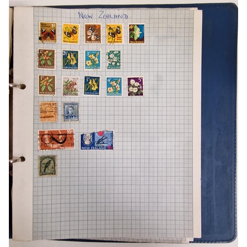 134 - A collection of four partially-filled stamp albums, containing a variety of worldwide stamps.