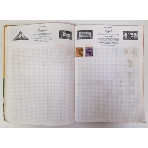 134 - A collection of four partially-filled stamp albums, containing a variety of worldwide stamps.