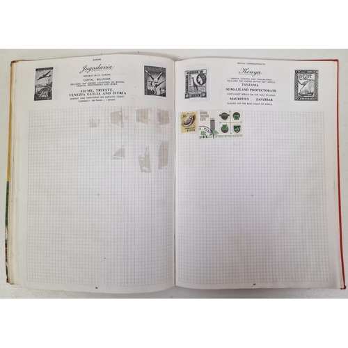 134 - A collection of four partially-filled stamp albums, containing a variety of worldwide stamps.