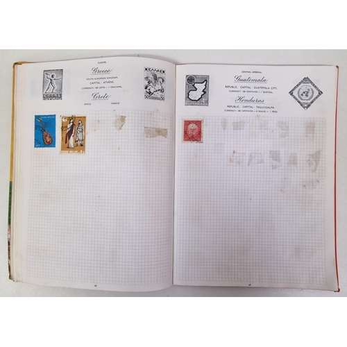 134 - A collection of four partially-filled stamp albums, containing a variety of worldwide stamps.