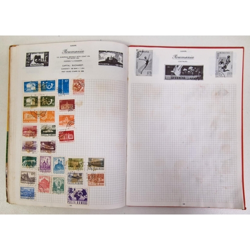 134 - A collection of four partially-filled stamp albums, containing a variety of worldwide stamps.