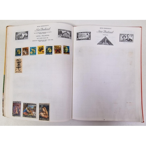 134 - A collection of four partially-filled stamp albums, containing a variety of worldwide stamps.