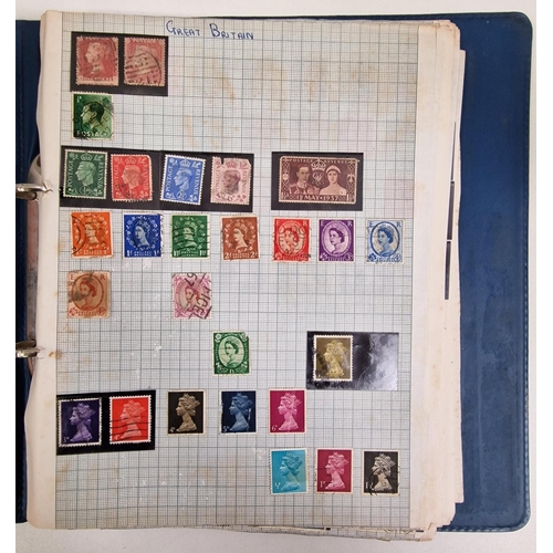 134 - A collection of four partially-filled stamp albums, containing a variety of worldwide stamps.