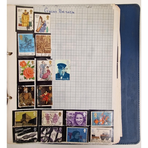 134 - A collection of four partially-filled stamp albums, containing a variety of worldwide stamps.