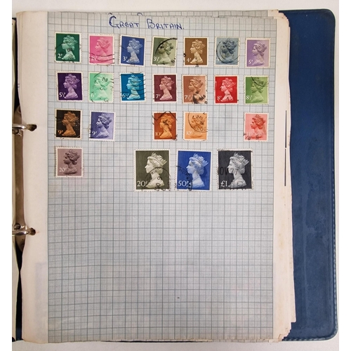 134 - A collection of four partially-filled stamp albums, containing a variety of worldwide stamps.