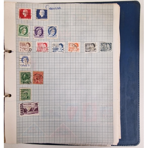 134 - A collection of four partially-filled stamp albums, containing a variety of worldwide stamps.