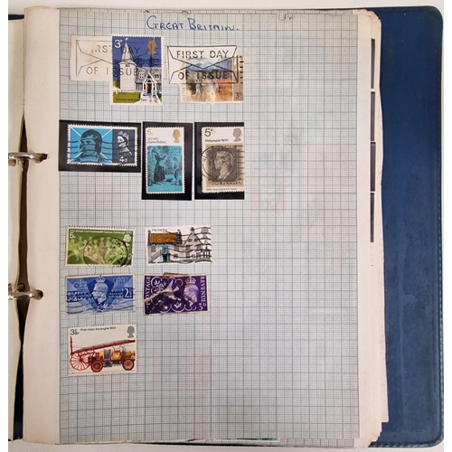 134 - A collection of four partially-filled stamp albums, containing a variety of worldwide stamps.