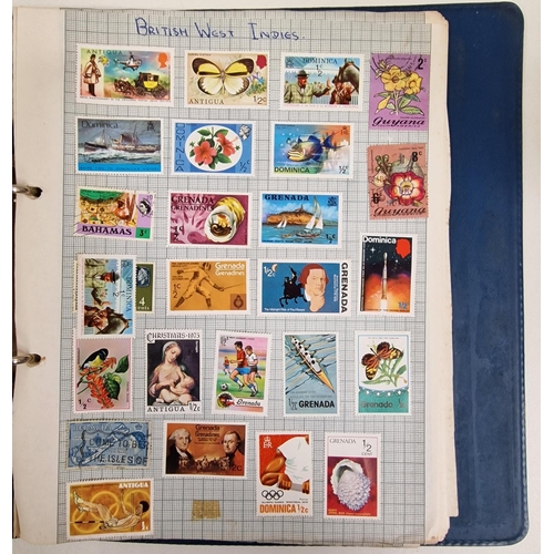 134 - A collection of four partially-filled stamp albums, containing a variety of worldwide stamps.