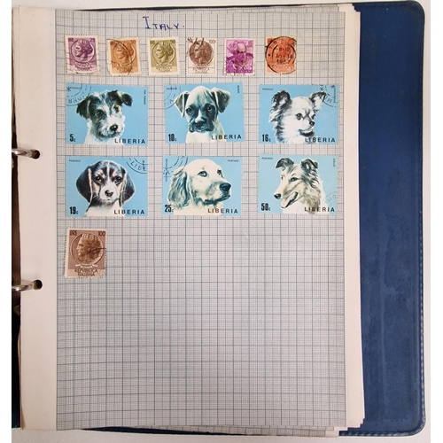 134 - A collection of four partially-filled stamp albums, containing a variety of worldwide stamps.