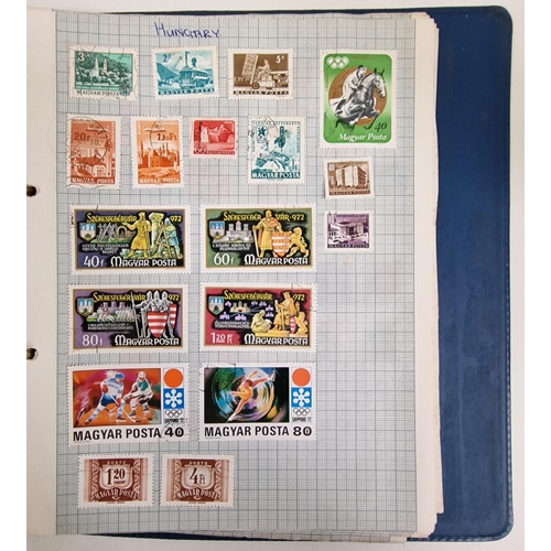 134 - A collection of four partially-filled stamp albums, containing a variety of worldwide stamps.