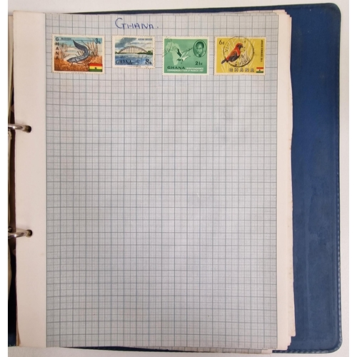 134 - A collection of four partially-filled stamp albums, containing a variety of worldwide stamps.