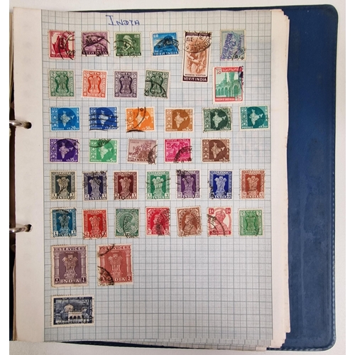 134 - A collection of four partially-filled stamp albums, containing a variety of worldwide stamps.