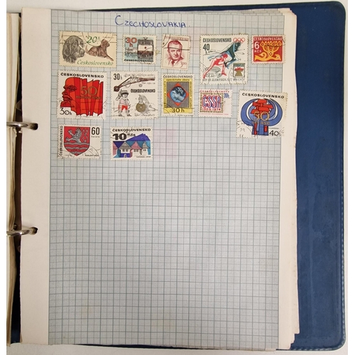 134 - A collection of four partially-filled stamp albums, containing a variety of worldwide stamps.