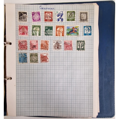 134 - A collection of four partially-filled stamp albums, containing a variety of worldwide stamps.