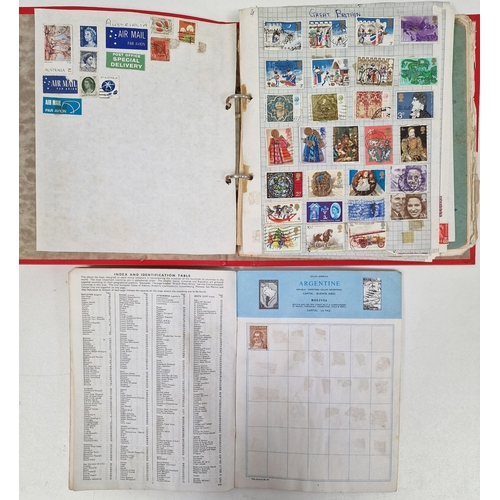 1091 - A collection of five partially-filled stamp albums, containing a variety of worldwide stamps.