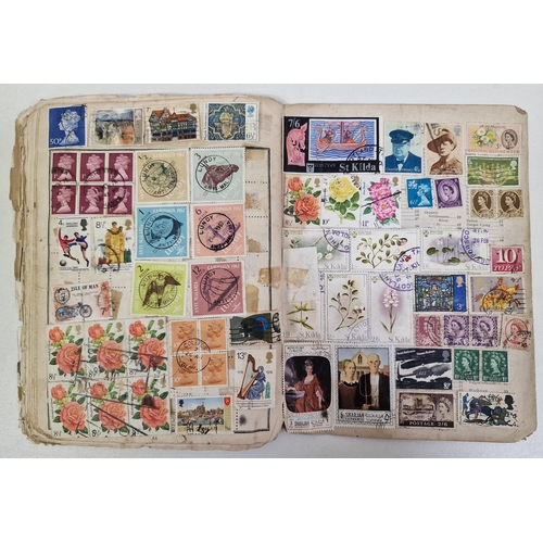 1091 - A collection of five partially-filled stamp albums, containing a variety of worldwide stamps.