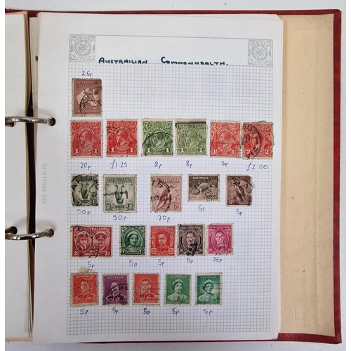 1091 - A collection of five partially-filled stamp albums, containing a variety of worldwide stamps.