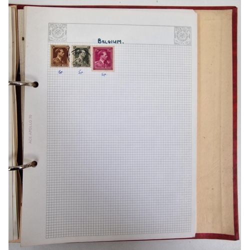 1091 - A collection of five partially-filled stamp albums, containing a variety of worldwide stamps.