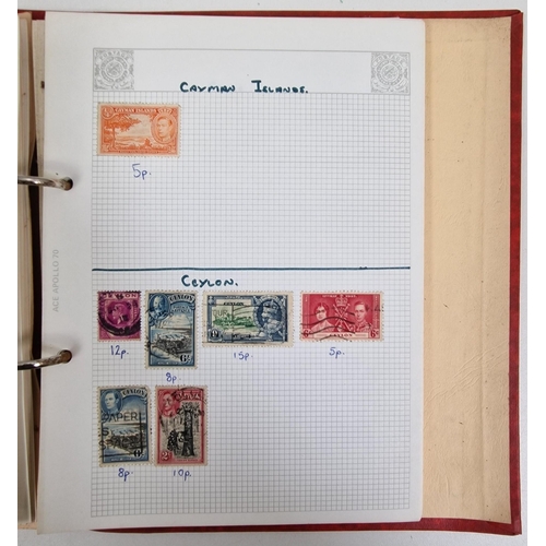 1091 - A collection of five partially-filled stamp albums, containing a variety of worldwide stamps.