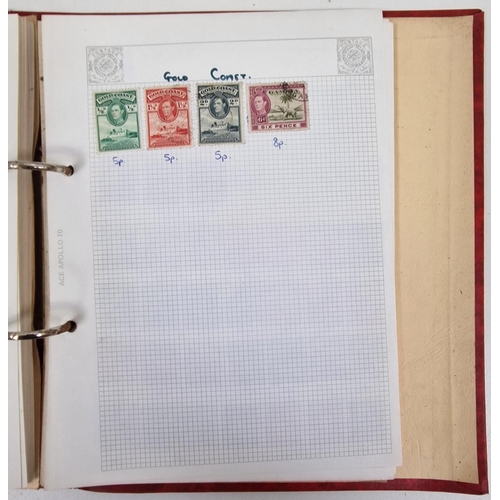 1091 - A collection of five partially-filled stamp albums, containing a variety of worldwide stamps.