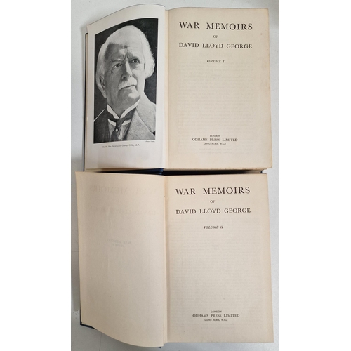 141 - Volumes 1 & 2 of 'War Memoirs of David Lloyd George', published by Odham's Press Ltd (1930's), accom... 