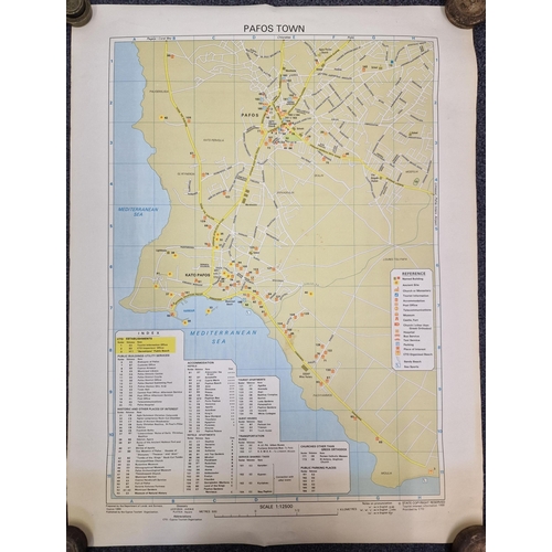 1094 - A collection of seven 1980's maps of various locations, mostly Mediterranean.