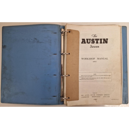 1096 - Two vintage, motoring workshop manuals from 1950's/60's. To include 'The Austin Seven Workshop Manua... 