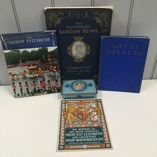 1097 - A collection of Royal Memorabilia. To include four books & a commemorative tin.